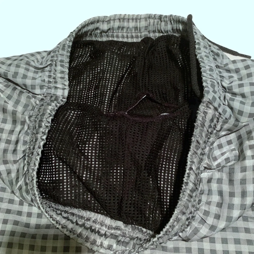 Speedo Gray Check Surf Runner Swim Shorts XL
